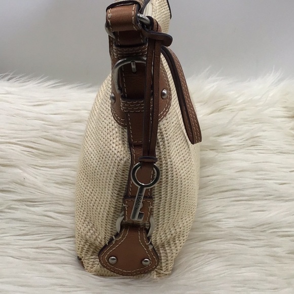 Fossil Beige Tweed Shoulder Bag - Picture 8 of 11